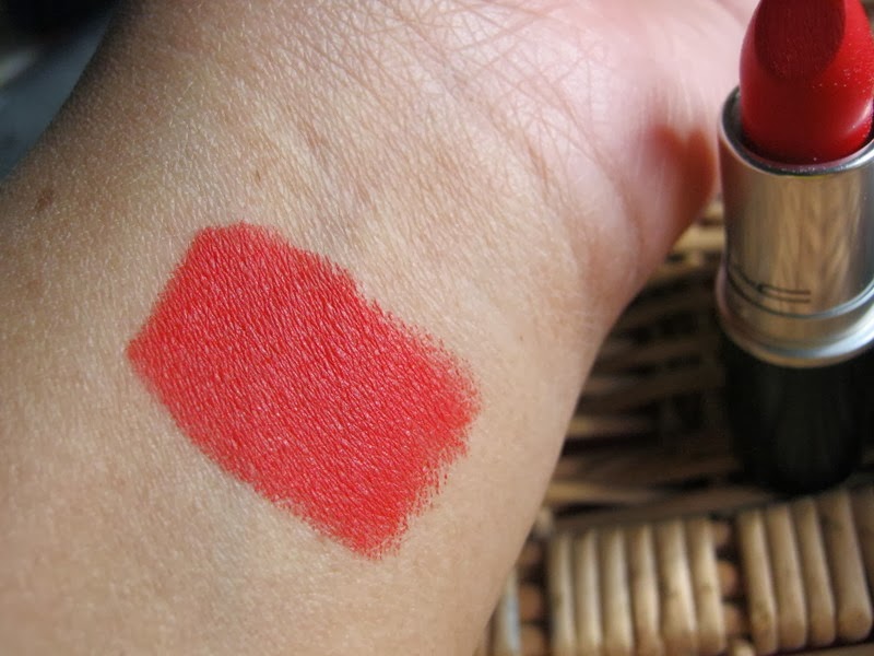 mac dangerous lipstick swatch