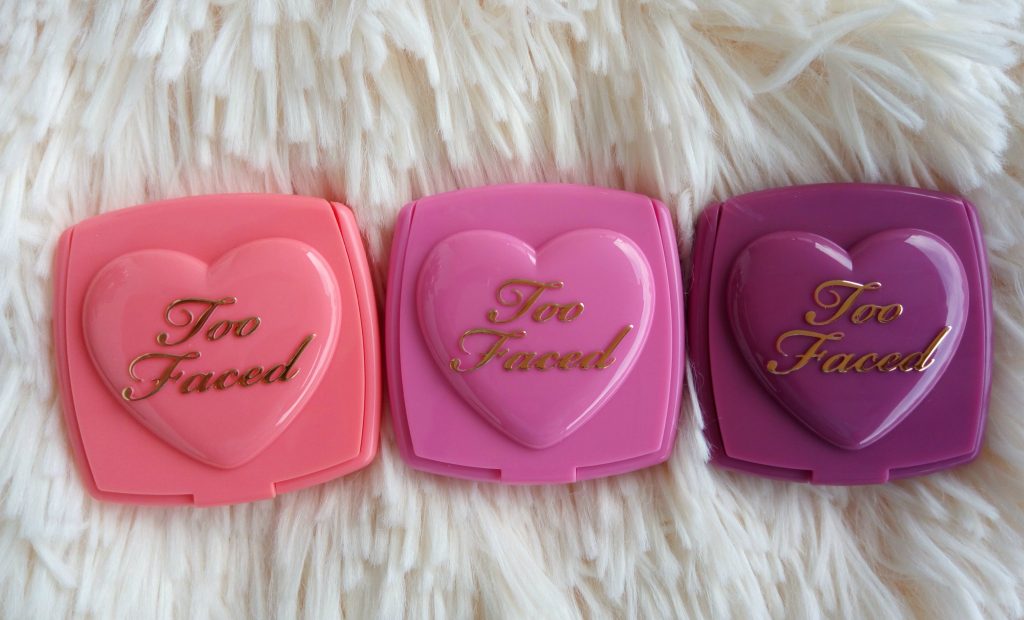 too faced love flush long lasting blush swatches