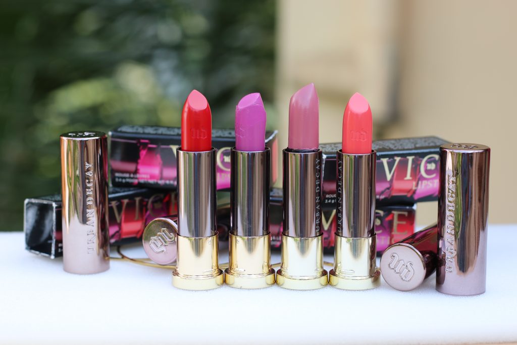 urban decay vice lipsticks backtalk, wired, no-tell motel, bittersweet review 