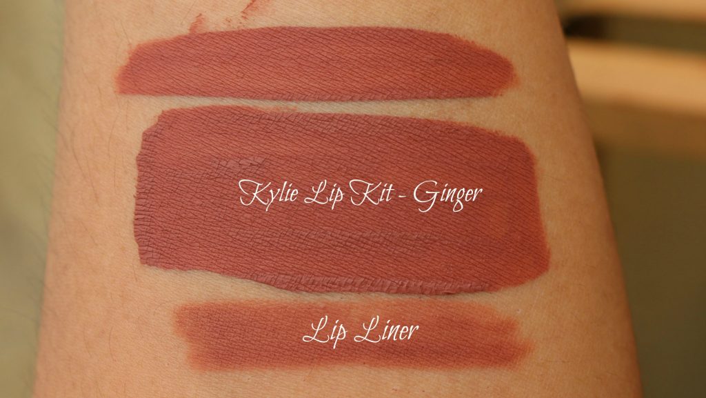 Kylie matte lip kit ginger swatches