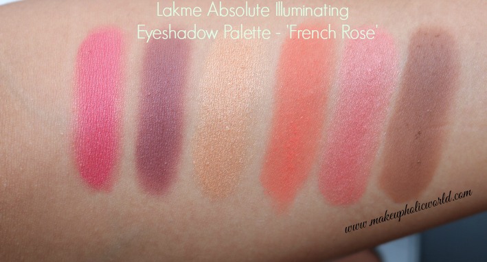  Lakmé Eyeshadow Palette - French Rose swatches