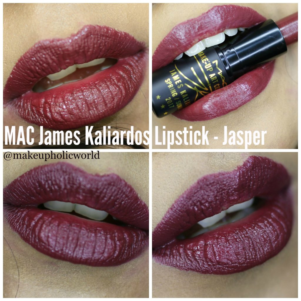 mac james kaliardos lipstick jasper review, mac james kaliardos lipstick jasper swatches