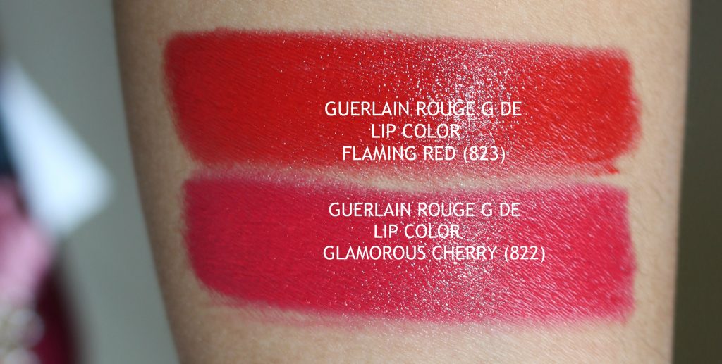 guerlain glamorous cherry (822) rouge g de lip color,guerlain flaming red (823) rouge g de lip color,guerlain rouge g de lip color,guerlain rouge g de exceptional lip color, guerlain holiday 2017 lipsticks, guerlain jewel lipsticks, guerlain glamorous cherry review,guerlain flaming red review,rouge g flaming red,rouge g glamorous cherry, guerlain glamorous cherry lipstick swatches,guerlain flaming red lipstick swatches,guerlain luxury makeup,guerlain limited edition rouge g lipstick, buy guerlain limited edition rouge g lipstick, guerlain limited edition rouge g lipstick swatches and review, guerlain makeup, guerlain makeup review, best guerlain makeup