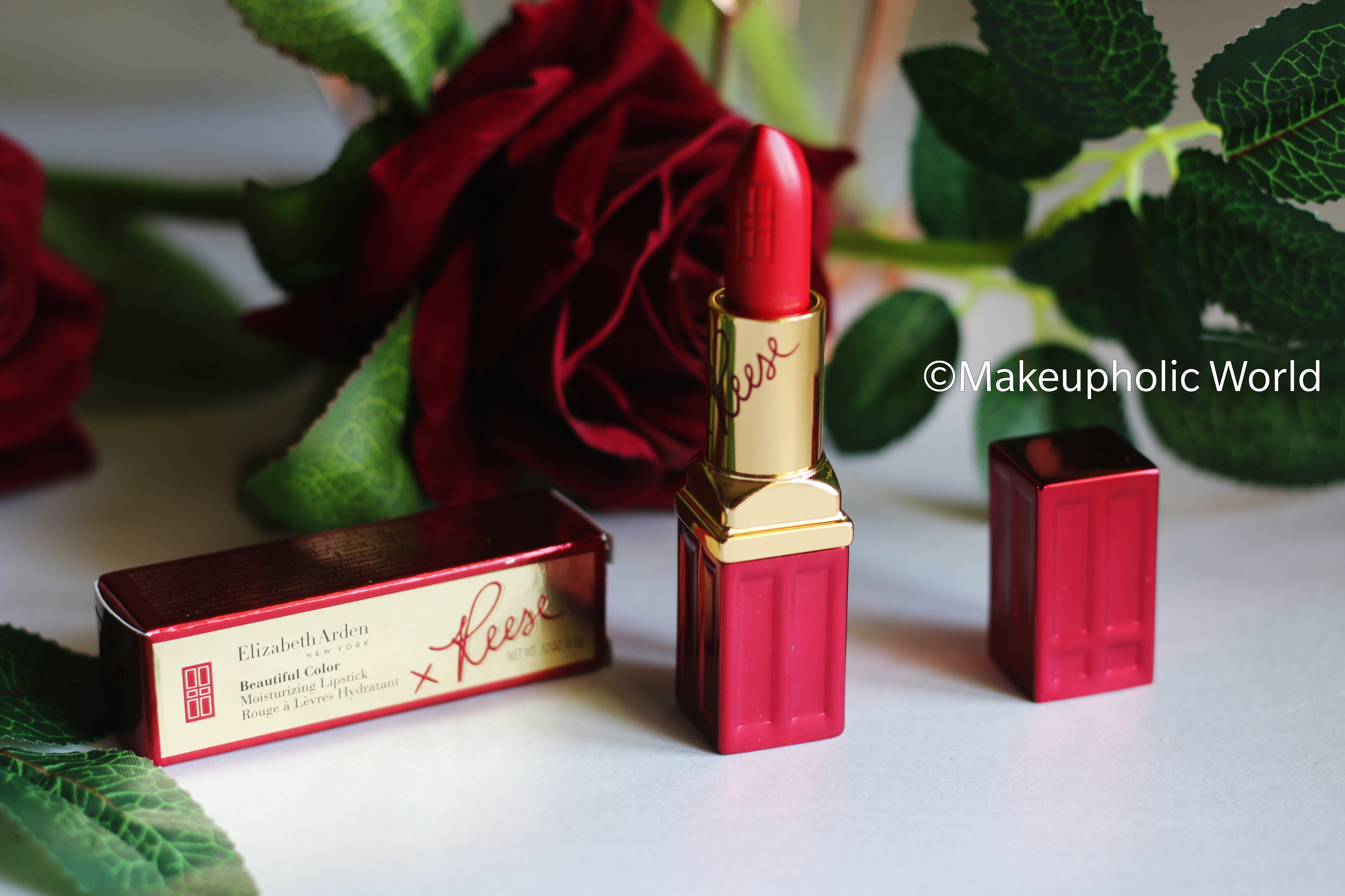 Sidelæns tidligere Station Elizabeth Arden x Reese Witherspoon Limited Edition Beautiful Color  Moisturizing Lipstick – Red Door Red | Swatches & Review – Makeupholic World